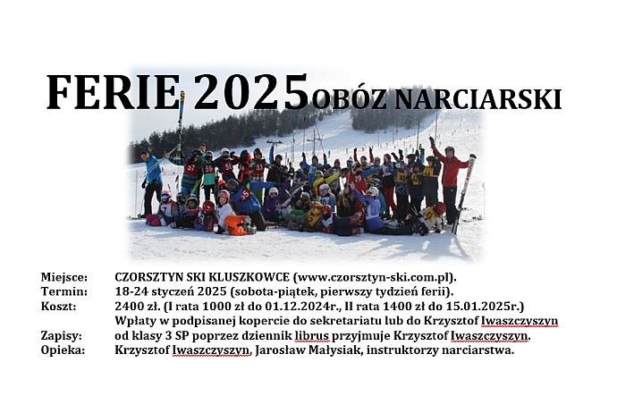 Ferie 2025 - obóz narciarski