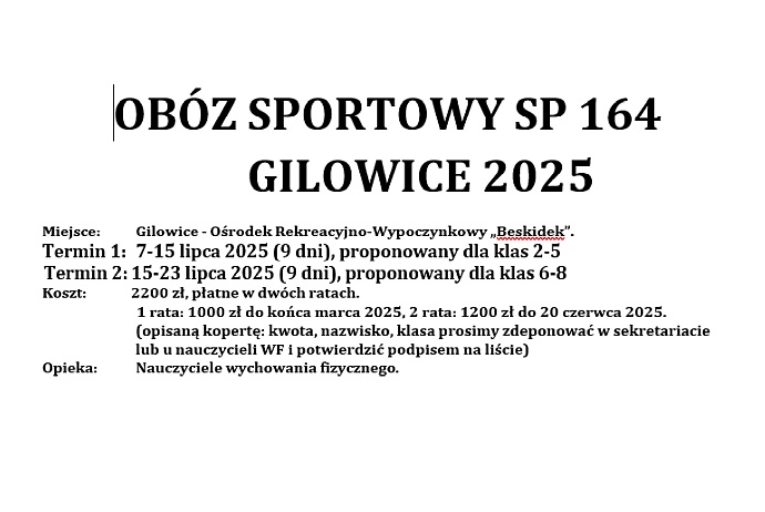 Letni obóz sportowy 2025