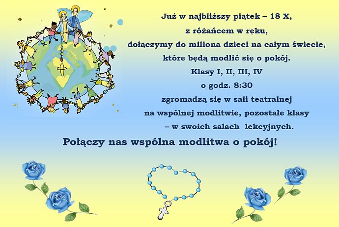 Milion dzieci modli się na różańcu o pokój na świecie 18.X.2024